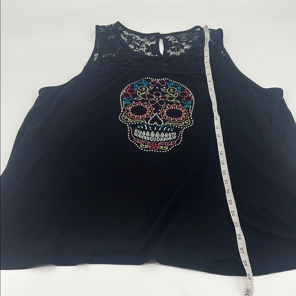 Disney Epcot World Showcase Mexican Pavilion Embellished Calavera Skull Tank Top - Picture 11 of 12
